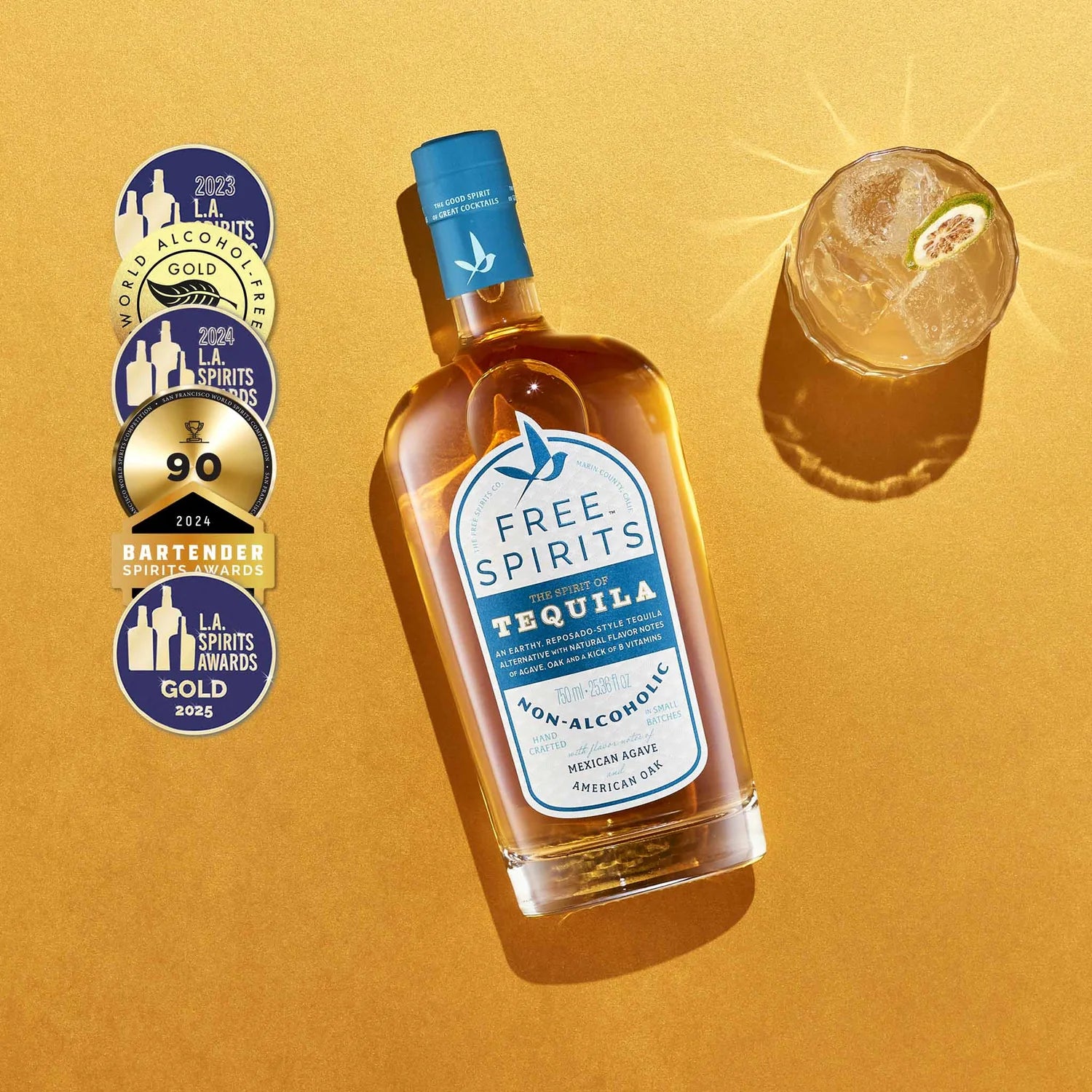 a premium non-alcoholic tequila alternative made with real Mexican Blue Agave