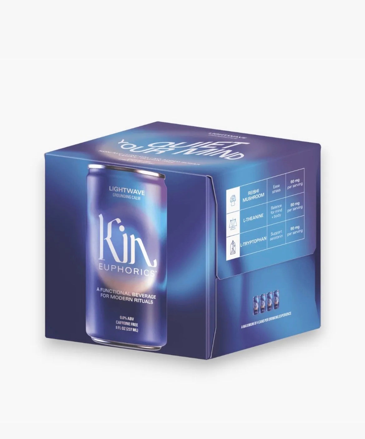 Non-alcoholic, non-caffeinated Lightwave is infused with adaptogens, nootropics, and botanics